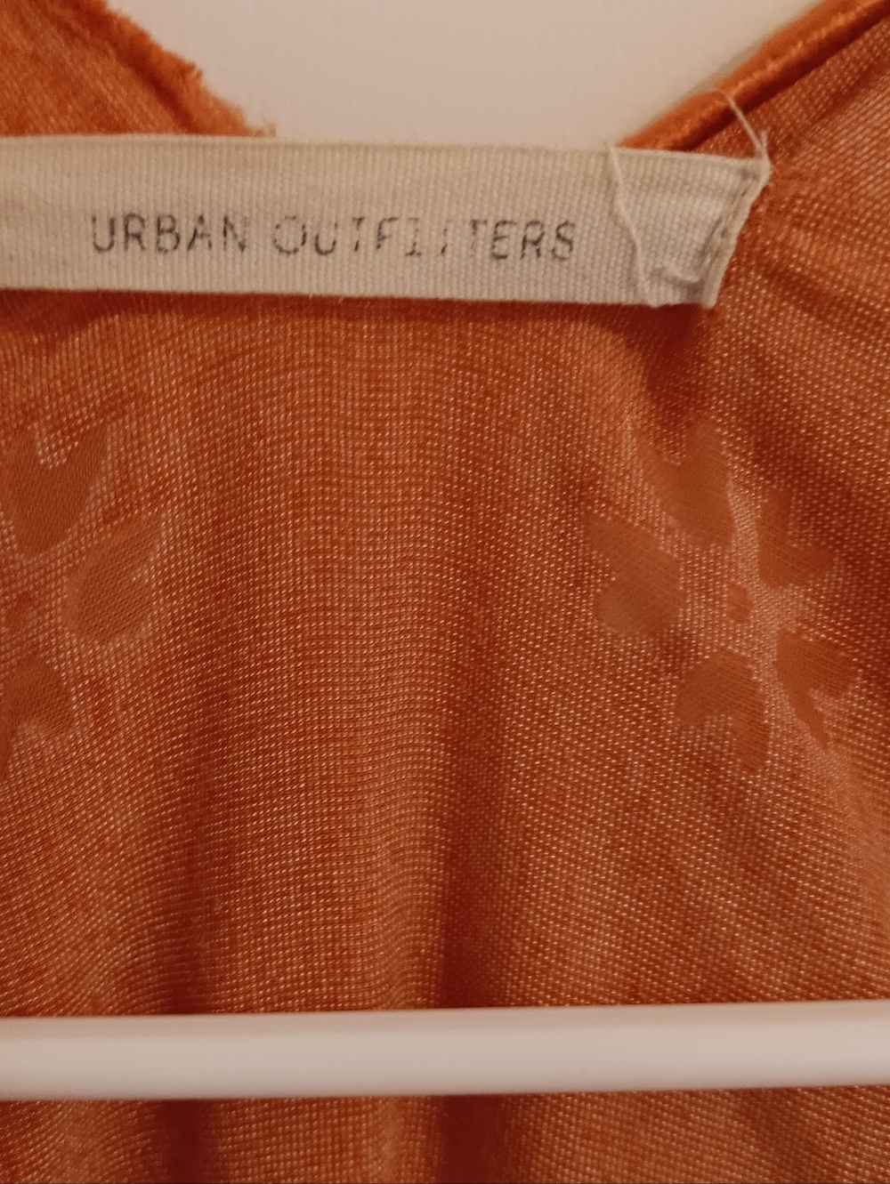 Urban Outfitter Rust Orange Velvet Burnout Floral Kimono Jacket Semi Sheer Boho - Picture 5 of 8